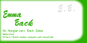 emma back business card